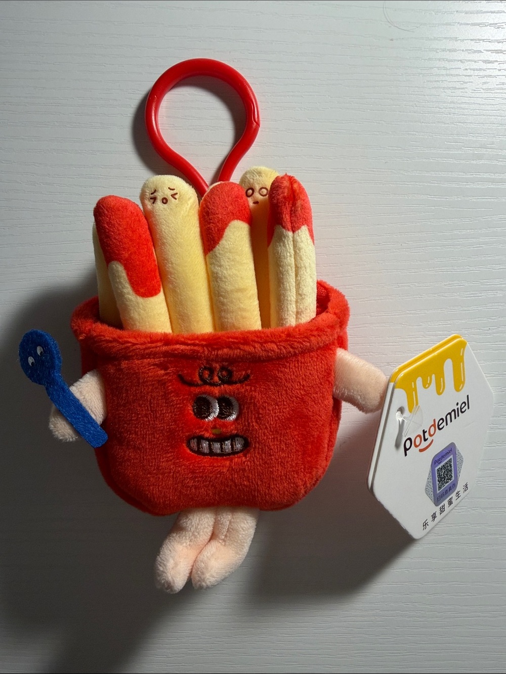 Potdemiel Red Plush Fries Keychain - Soft Snack Toy for Kids